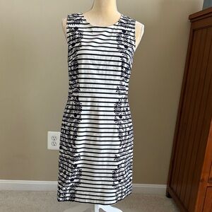 Blue and White Striped Dress by Boden